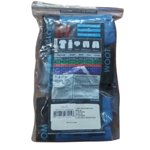 Boy's Fruit of the Loom Boxer Briefs 3 Pack - Assorted Blue - Medium (10/12) - Picture 2 of 2